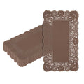 Pastry Tek Rectangle Brown Paper Doilies - Lace - 12" x 7" - 100 count box