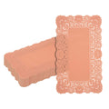 Pastry Tek Rectangle Coral Paper Doilies - Lace - 12" x 7" - 100 count box