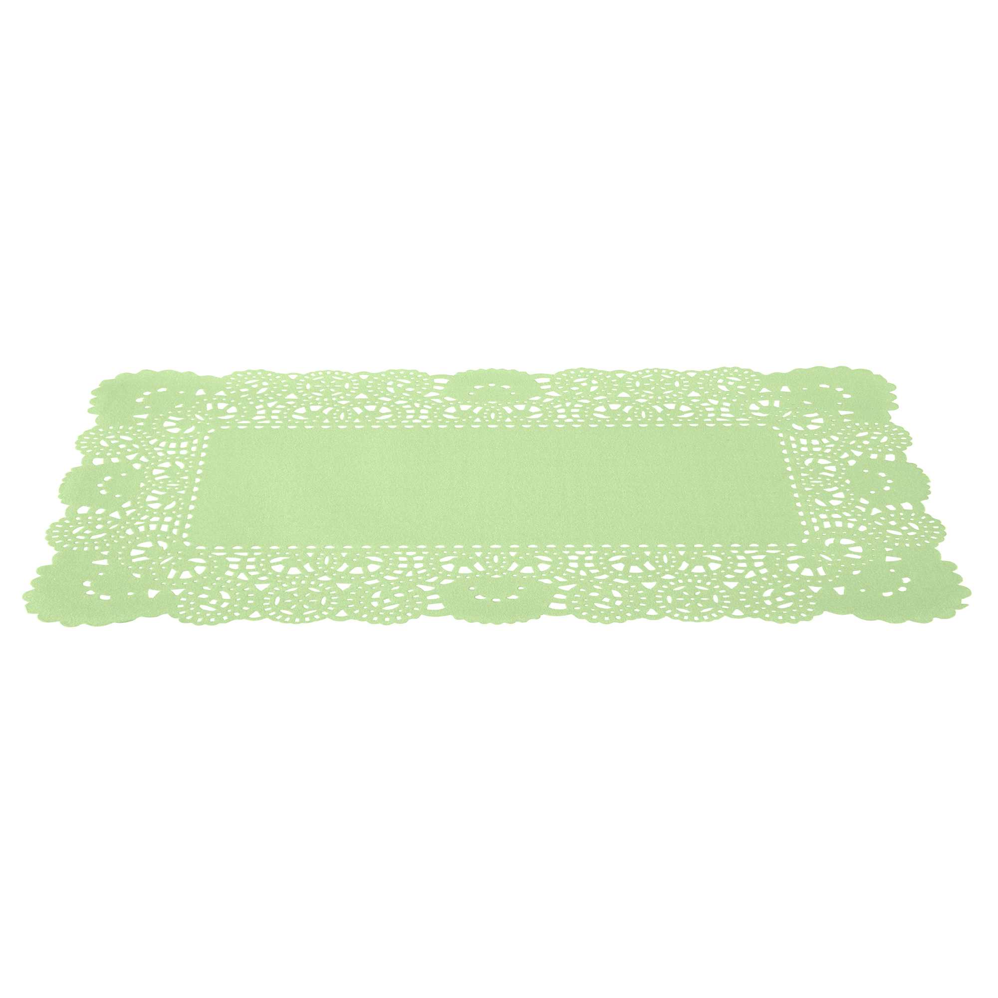 Pastry Tek Rectangle Green Paper Doilies - Lace - 12" x 7" - 4000 count box