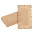 Pastry Tek Rectangle Kraft Paper Doilies - Lace - 12" x 7" - 4000 count box