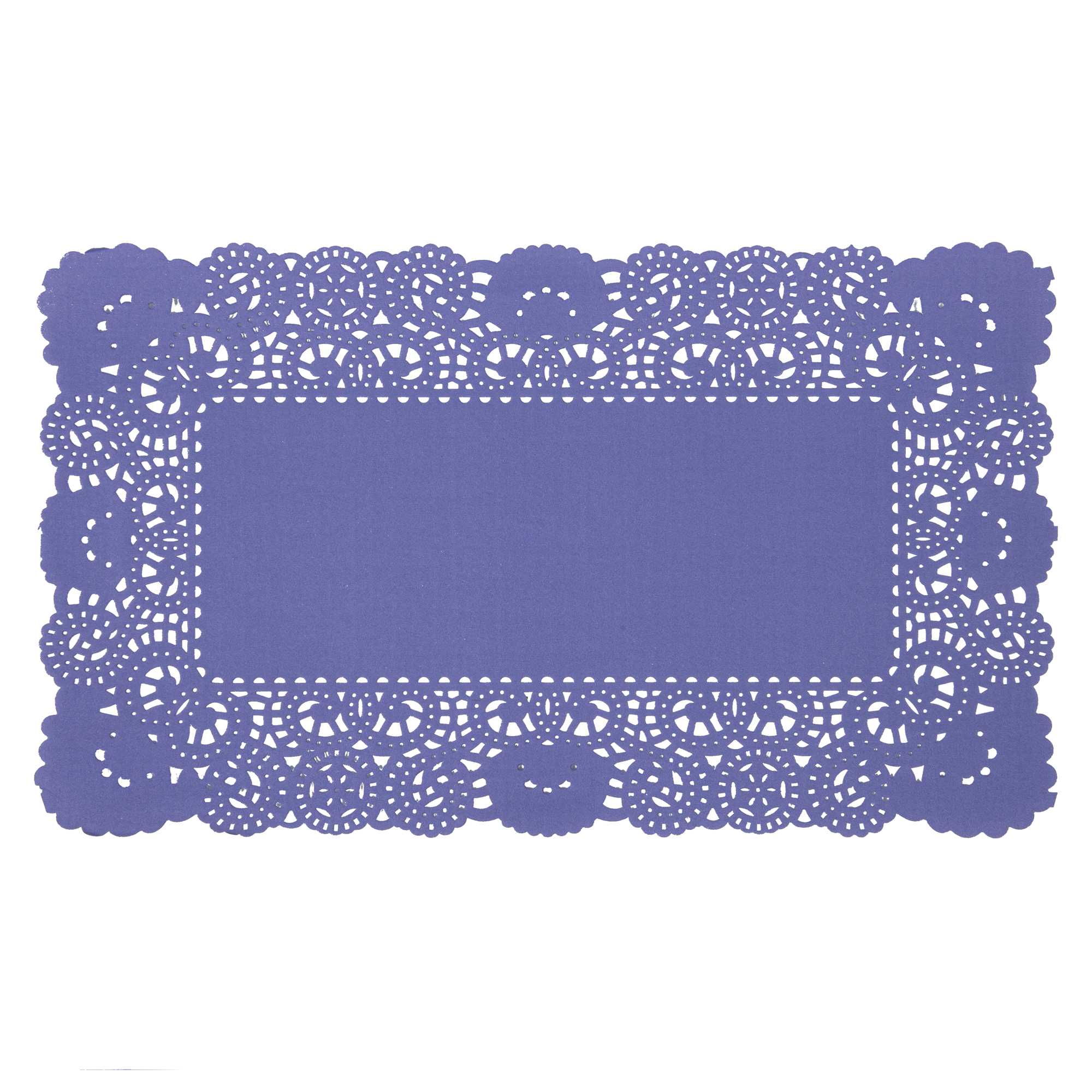 Pastry Tek Rectangle Purple Paper Doilies - Lace - 12" x 7" - 100 count box