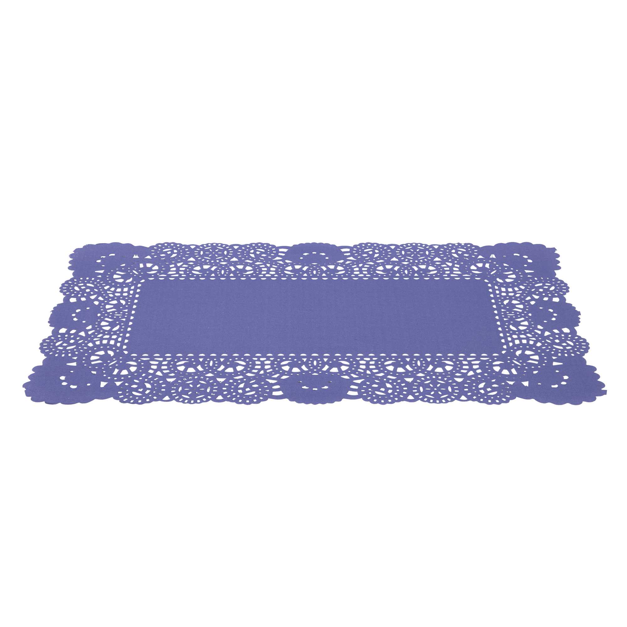 Pastry Tek Rectangle Purple Paper Doilies - Lace - 12" x 7" - 100 count box