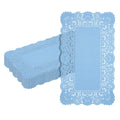 Pastry Tek Rectangle Sky Blue Paper Doilies - Lace - 12" x 7" - 100 count box