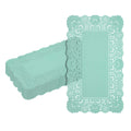 Pastry Tek Rectangle Teal Paper Doilies - Lace - 12" x 7" - 100 count box