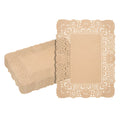 Pastry Tek Rectangle Kraft Paper Doilies - Lace - 15 3/4" x 12" - 100 count box
