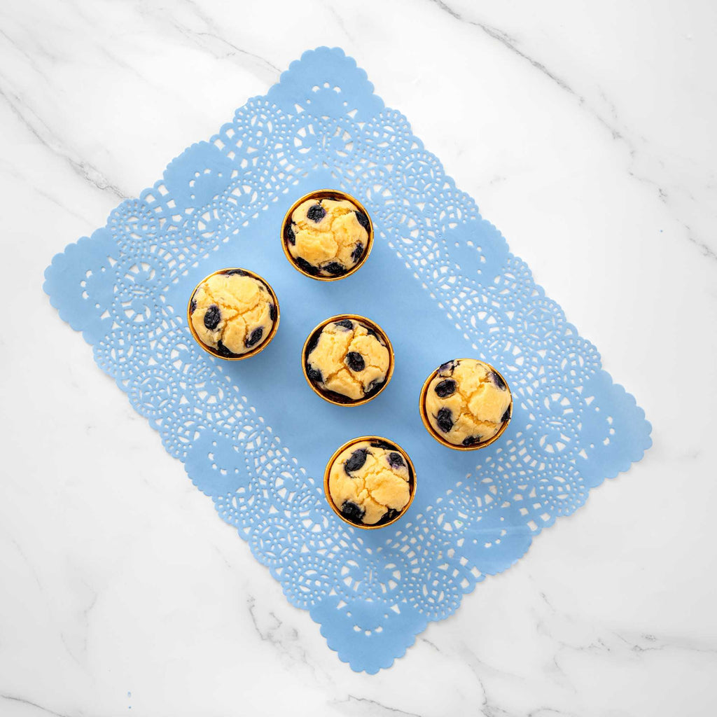 Pastry Tek Rectangle Sky Blue Paper Doilies - Lace - 15 3/4" x 12" - 100 count box