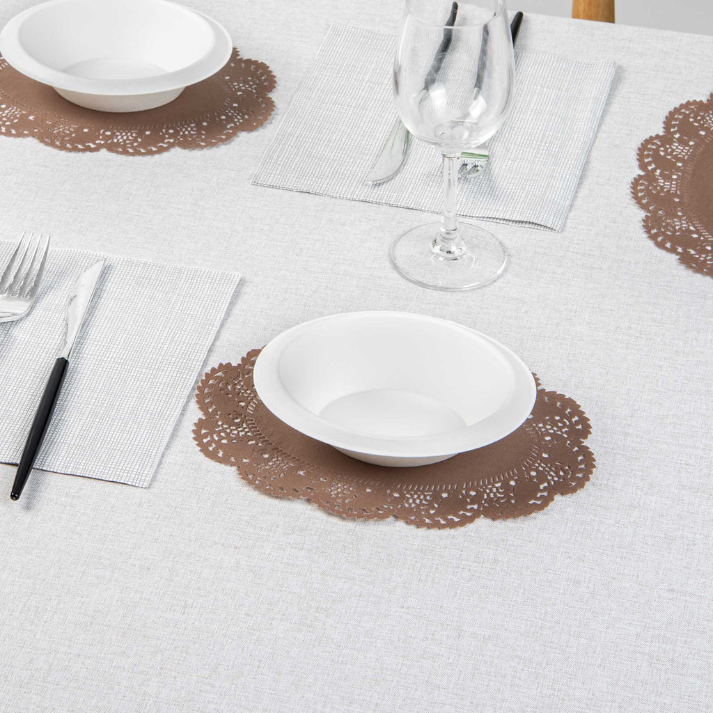 Pastry Tek Oval Brown Paper Doilies - Lace - 9" x 6 1/2" - 100 count box