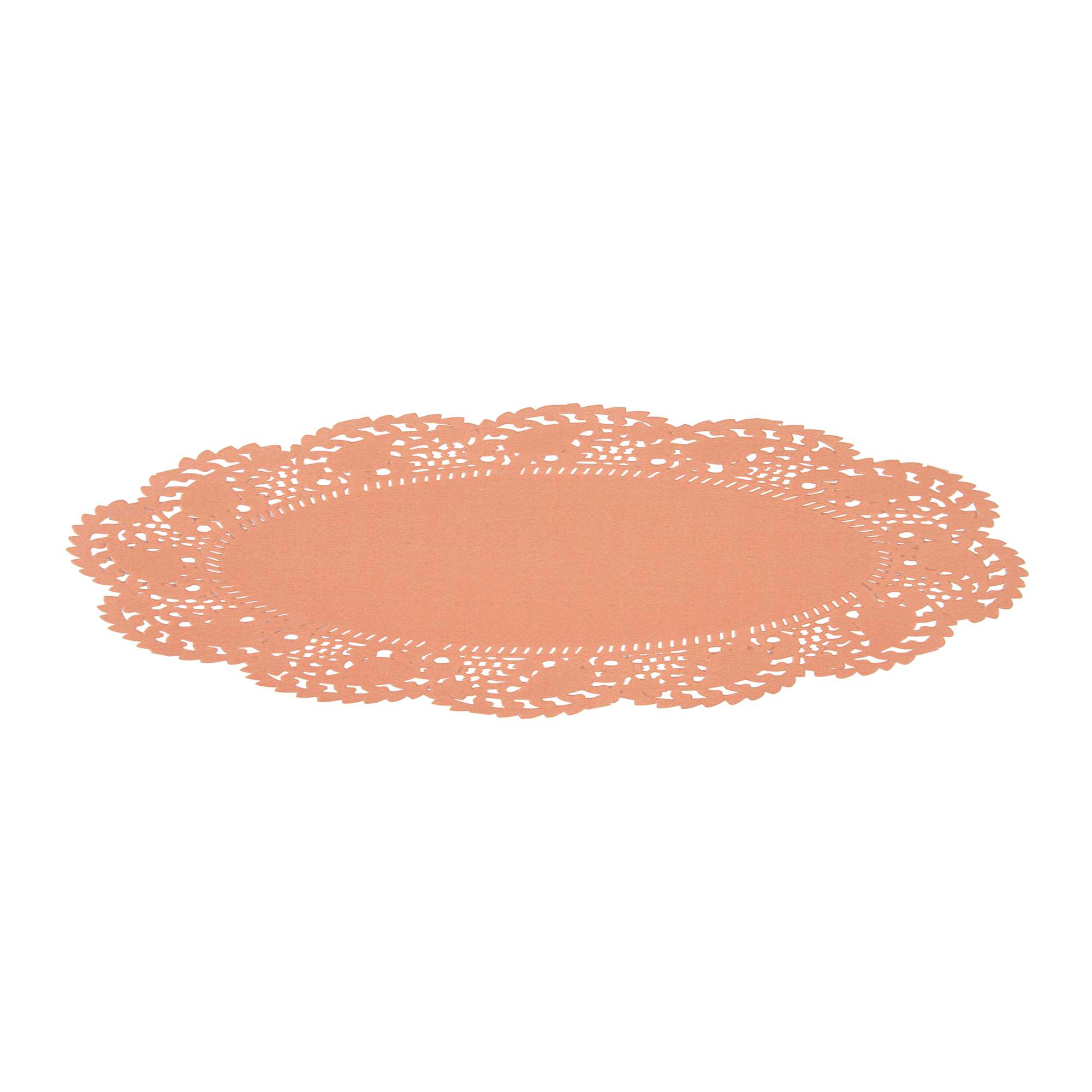 Pastry Tek Oval Coral Paper Doilies - Lace - 9" x 6 1/2" - 4000 count box
