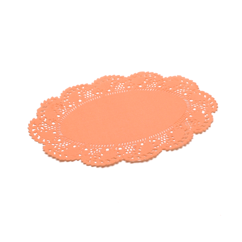 Pastry Tek Oval Coral Paper Doilies - Lace - 9" x 6 1/2" - 4000 count box