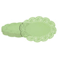 Pastry Tek Oval Green Paper Doilies - Lace - 9" x 6 1/2" - 100 count box