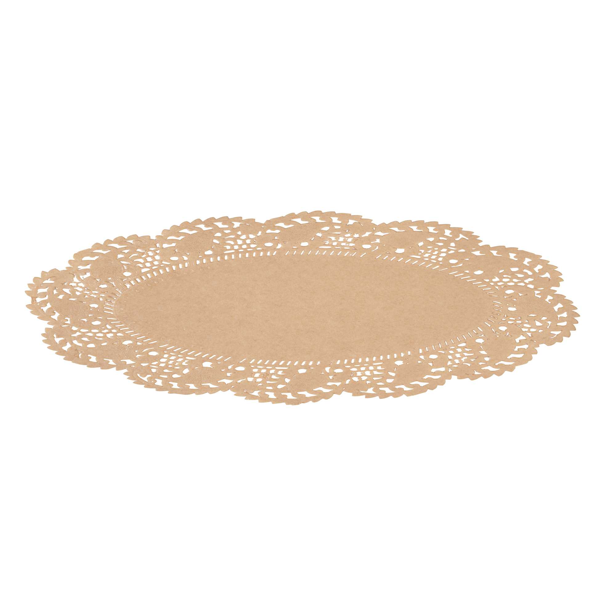 Pastry Tek Oval Kraft Paper Doilies - Lace - 9" x 6 1/2" - 4000 count box