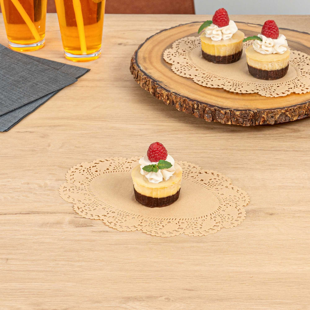 Pastry Tek Oval Kraft Paper Doilies - Lace - 9" x 6 1/2" - 100 count box