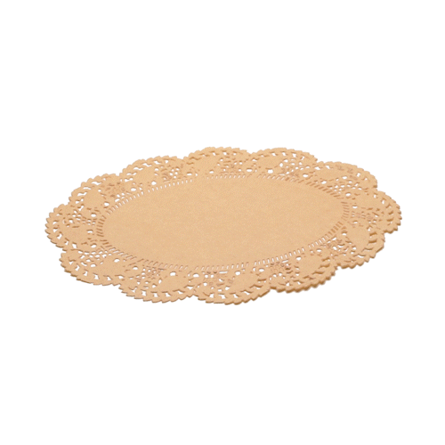 Pastry Tek Oval Kraft Paper Doilies - Lace - 9" x 6 1/2" - 4000 count box
