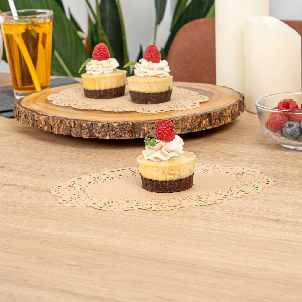 Pastry Tek Oval Kraft Paper Doilies - Lace - 9" x 6 1/2" - 4000 count box