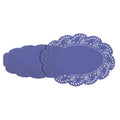 Pastry Tek Oval Purple Paper Doilies - Lace - 9" x 6 1/2" - 100 count box