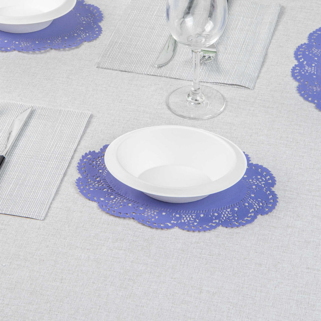 Pastry Tek Oval Purple Paper Doilies - Lace - 9" x 6 1/2" - 4000 count box