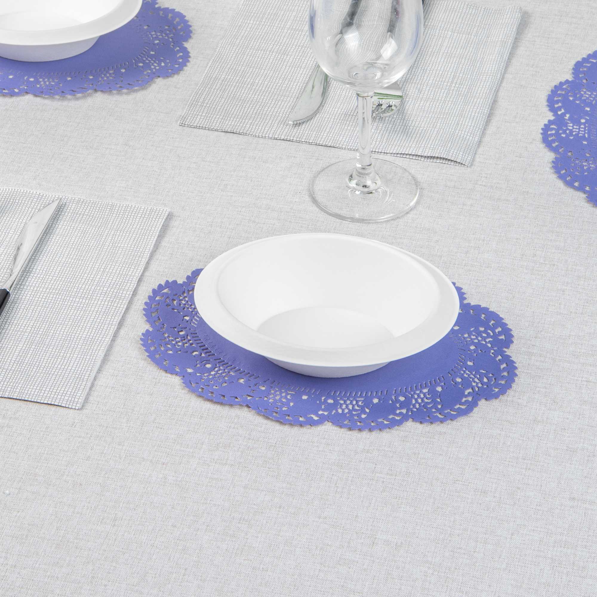 Pastry Tek Oval Purple Paper Doilies - Lace - 9" x 6 1/2" - 4000 count box
