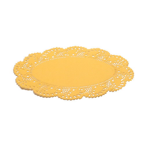 Pastry Tek Oval Orange Paper Doilies - Lace - 9" x 6 1/2" - 4000 count box