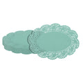 Pastry Tek Oval Teal Paper Doilies - Lace - 9" x 6 1/2" - 4000 count box