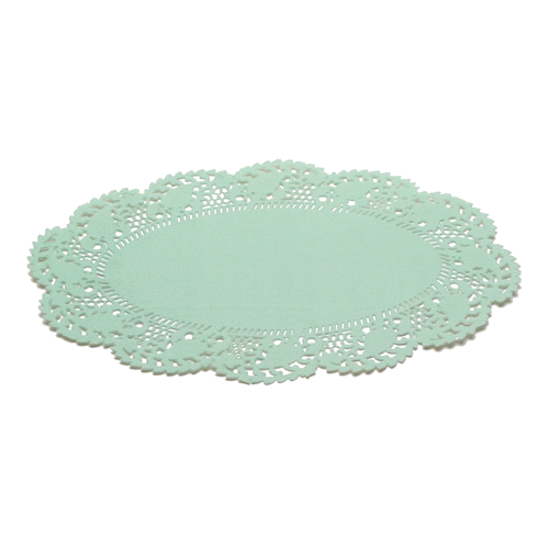Pastry Tek Oval Teal Paper Doilies - Lace - 9" x 6 1/2" - 4000 count box