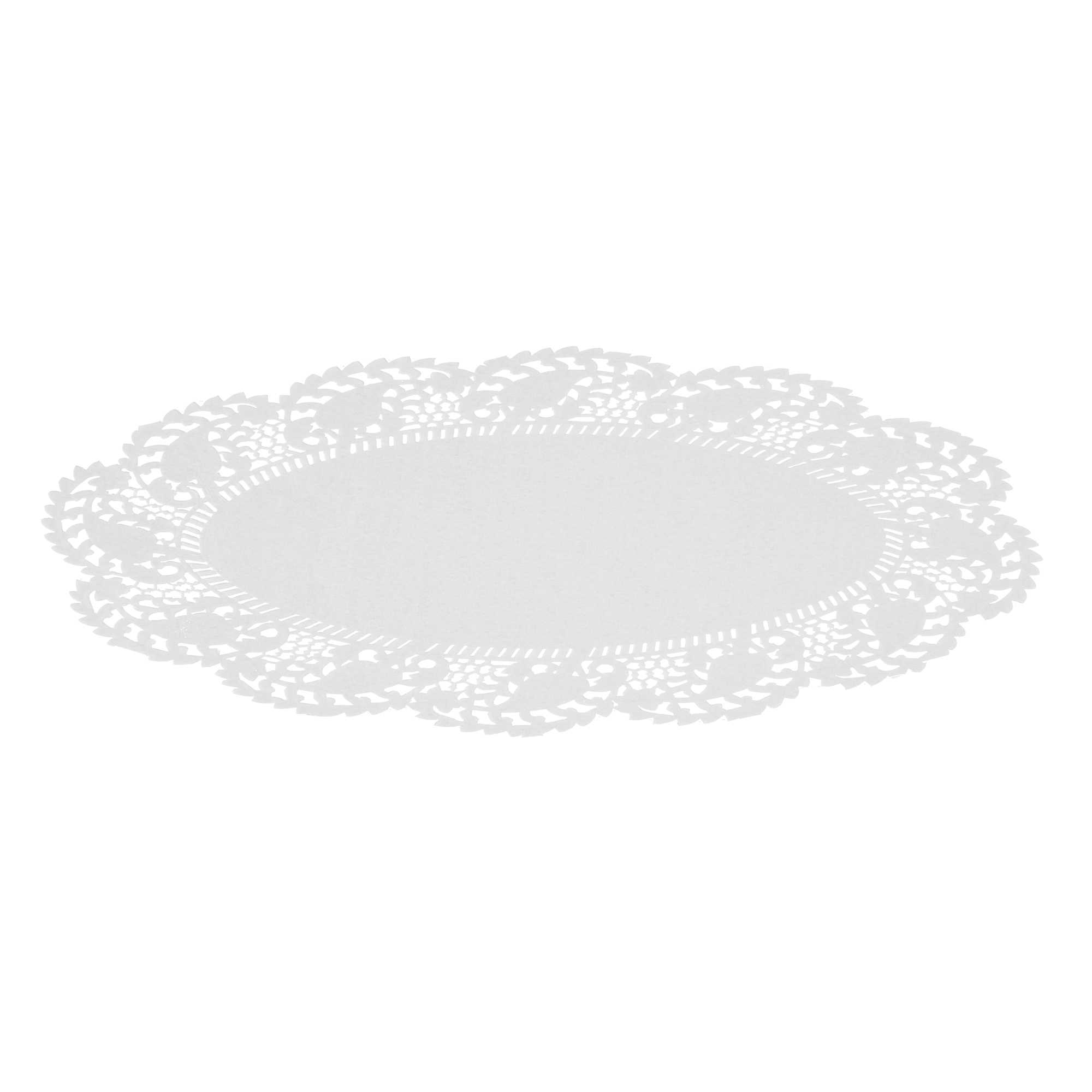 Pastry Tek Oval White Paper Doilies - Lace - 9" x 6 1/2" - 4000 count box