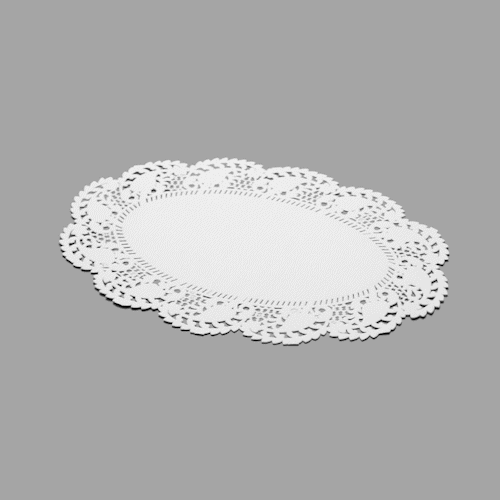 Pastry Tek Oval White Paper Doilies - Lace - 9" x 6 1/2" - 4000 count box