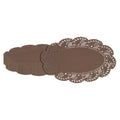 Pastry Tek Oval Brown Paper Doilies - Lace - 10 1/2" x 6 1/2" - 4000 count box