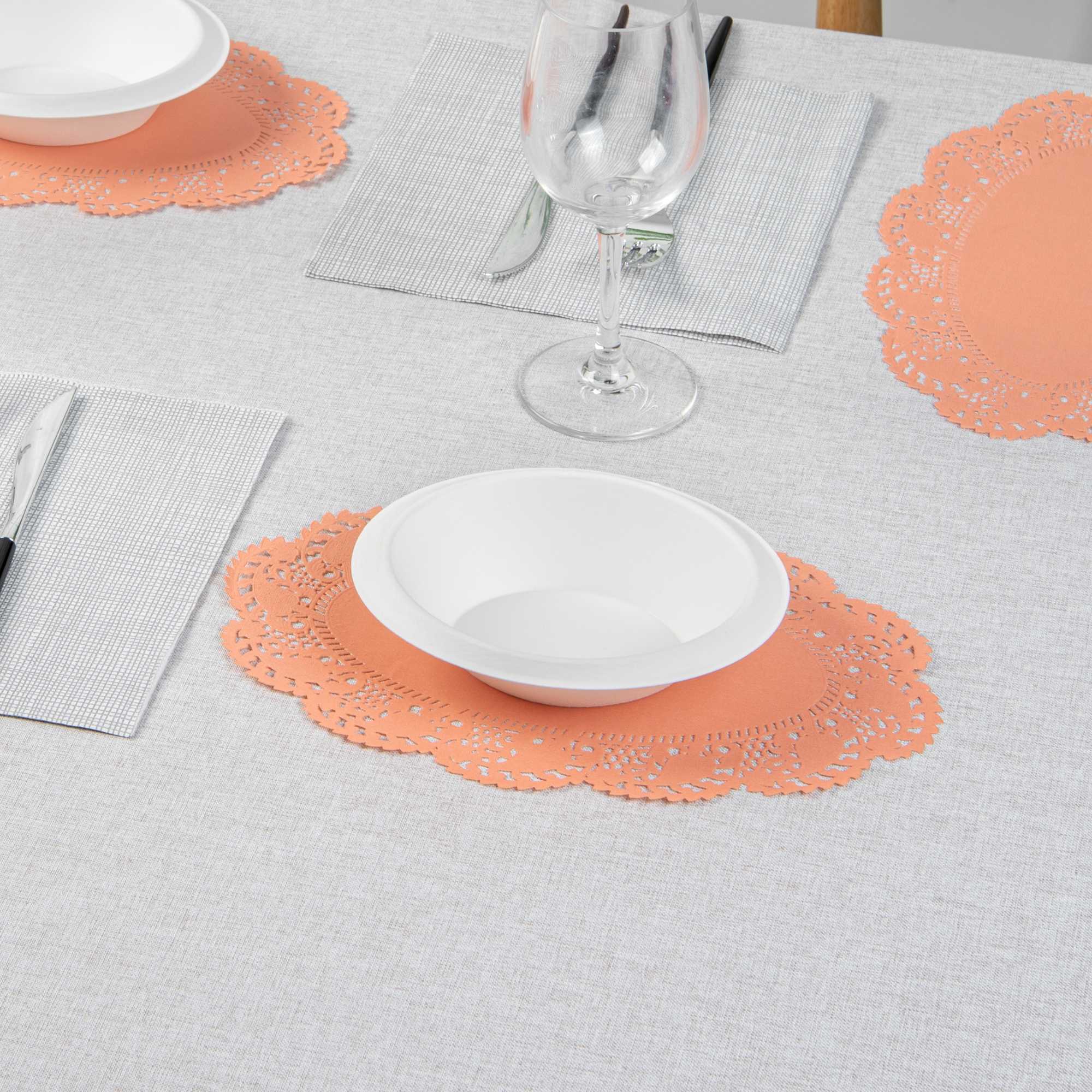 Pastry Tek Oval Coral Paper Doilies - Lace - 10 1/2" x 6 1/2" - 100 count box