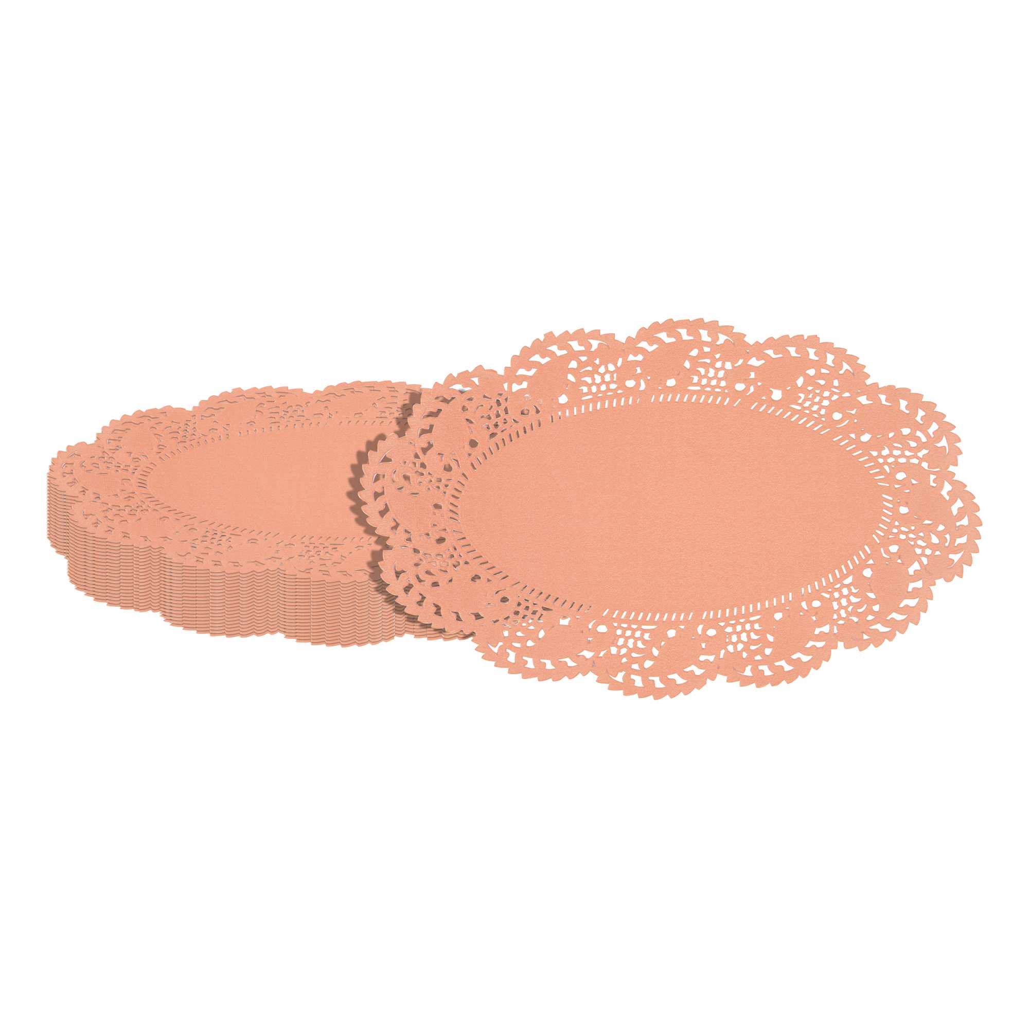 Pastry Tek Oval Coral Paper Doilies - Lace - 10 1/2" x 6 1/2" - 4000 count box