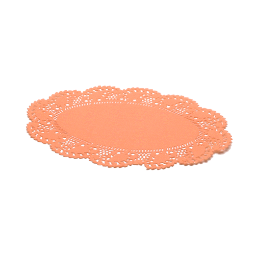 Pastry Tek Oval Coral Paper Doilies - Lace - 10 1/2" x 6 1/2" - 4000 count box