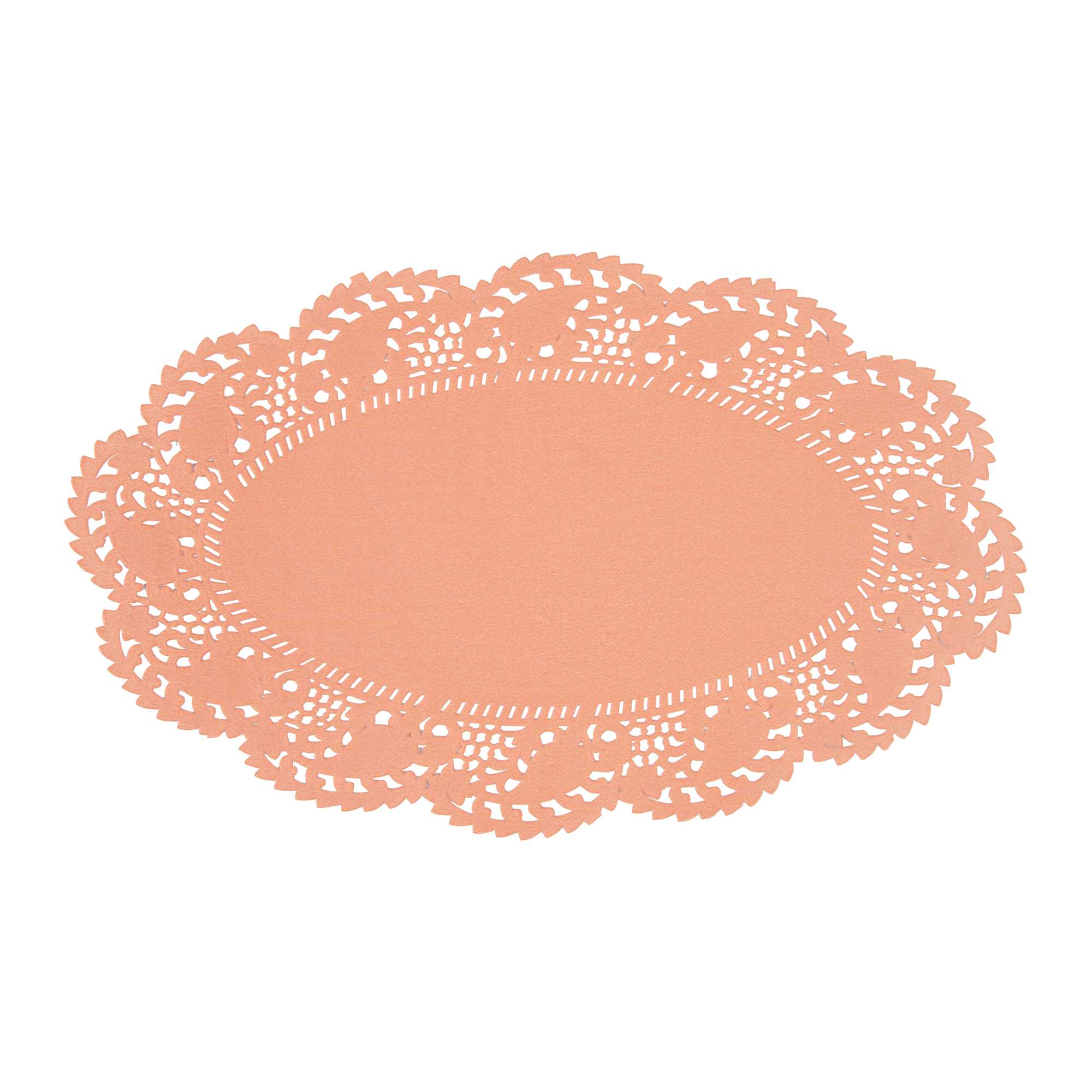 Pastry Tek Oval Coral Paper Doilies - Lace - 10 1/2" x 6 1/2" - 4000 count box