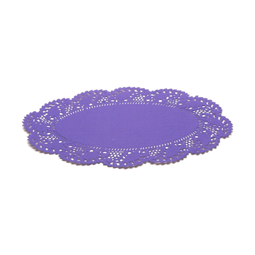 Pastry Tek Oval Purple Paper Doilies - Lace - 10 1/2" x 6 1/2" - 4000 count box
