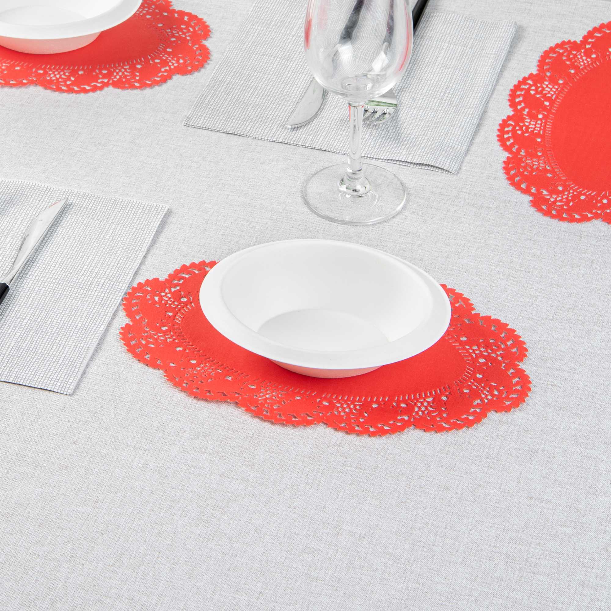 Pastry Tek Oval Red Paper Doilies - Lace - 10 1/2" x 6 1/2" - 4000 count box