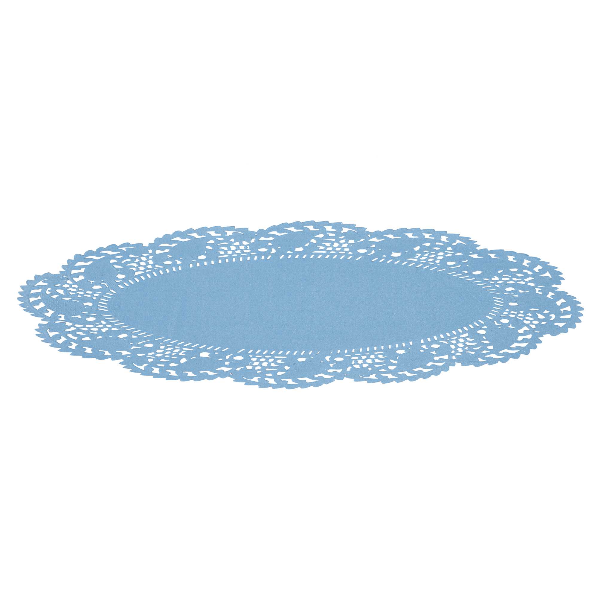 Pastry Tek Oval Sky Blue Paper Doilies - Lace - 10 1/2" x 6 1/2" - 4000 count box