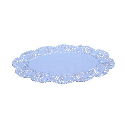 Pastry Tek Oval Sky Blue Paper Doilies - Lace - 10 1/2" x 6 1/2" - 4000 count box