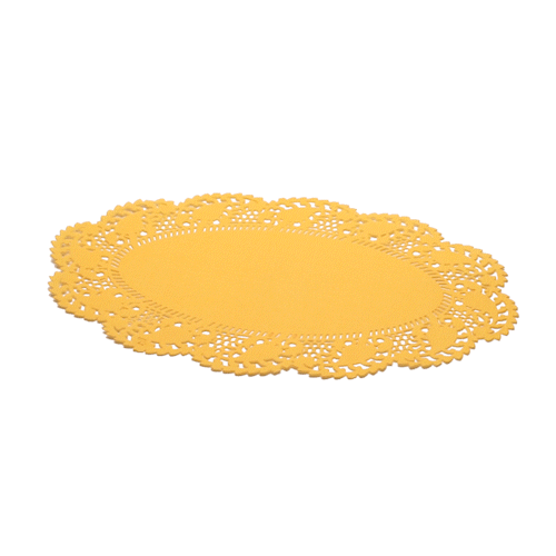 Pastry Tek Oval Orange Paper Doilies - Lace - 10 1/2" x 6 1/2" - 4000 count box
