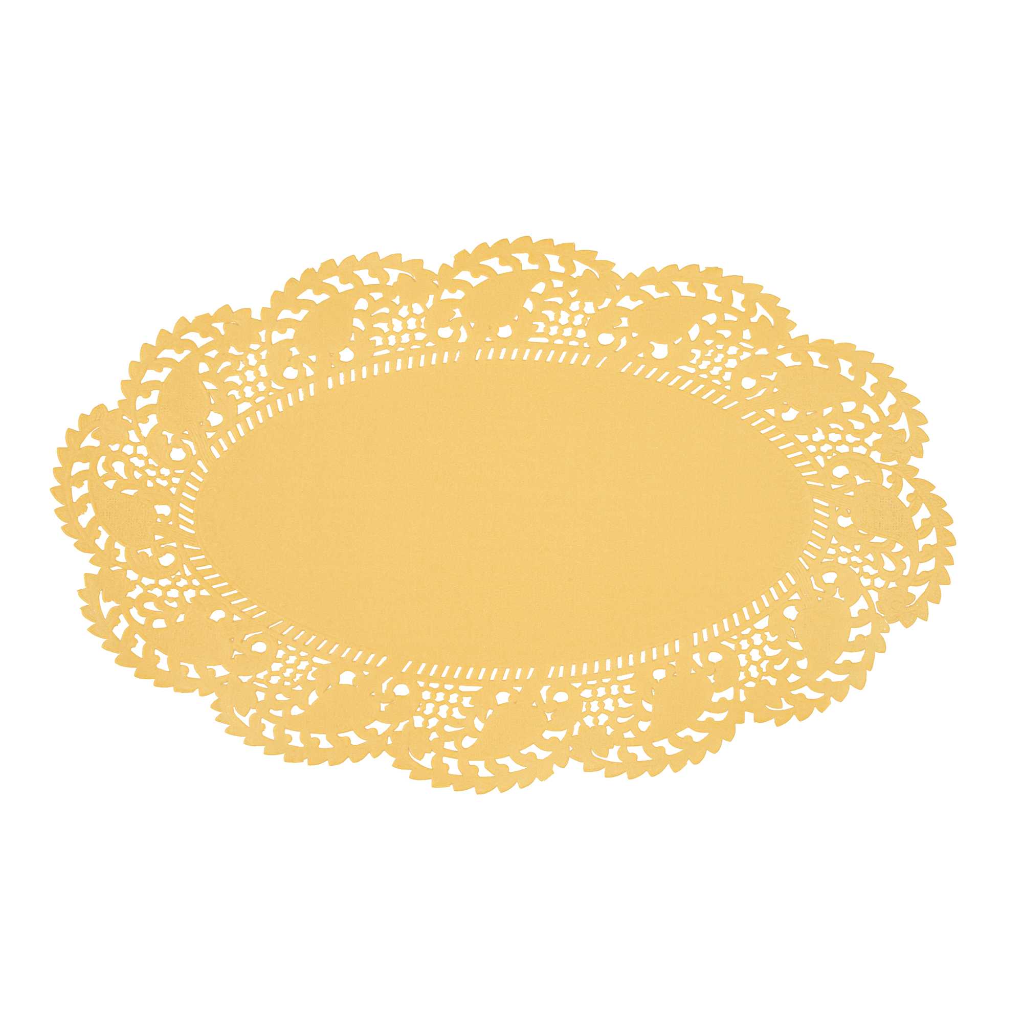 Pastry Tek Oval Orange Paper Doilies - Lace - 10 1/2" x 6 1/2" - 4000 count box