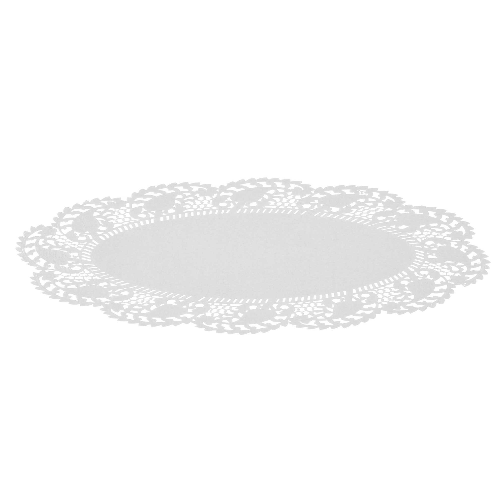 Pastry Tek Oval White Paper Doilies - Lace - 10 1/2" x 6 1/2" - 4000 count box