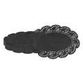 Pastry Tek Oval Black Paper Doilies - Lace - 12 1/2" x 8 1/2" - 100 count box