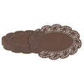 Pastry Tek Oval Brown Paper Doilies - Lace - 12 1/2" x 8 1/2" - 4000 count box
