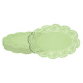 Pastry Tek Oval Green Paper Doilies - Lace - 12 1/2" x 8 1/2" - 4000 count box