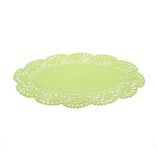 Pastry Tek Oval Green Paper Doilies - Lace - 12 1/2" x 8 1/2" - 4000 count box