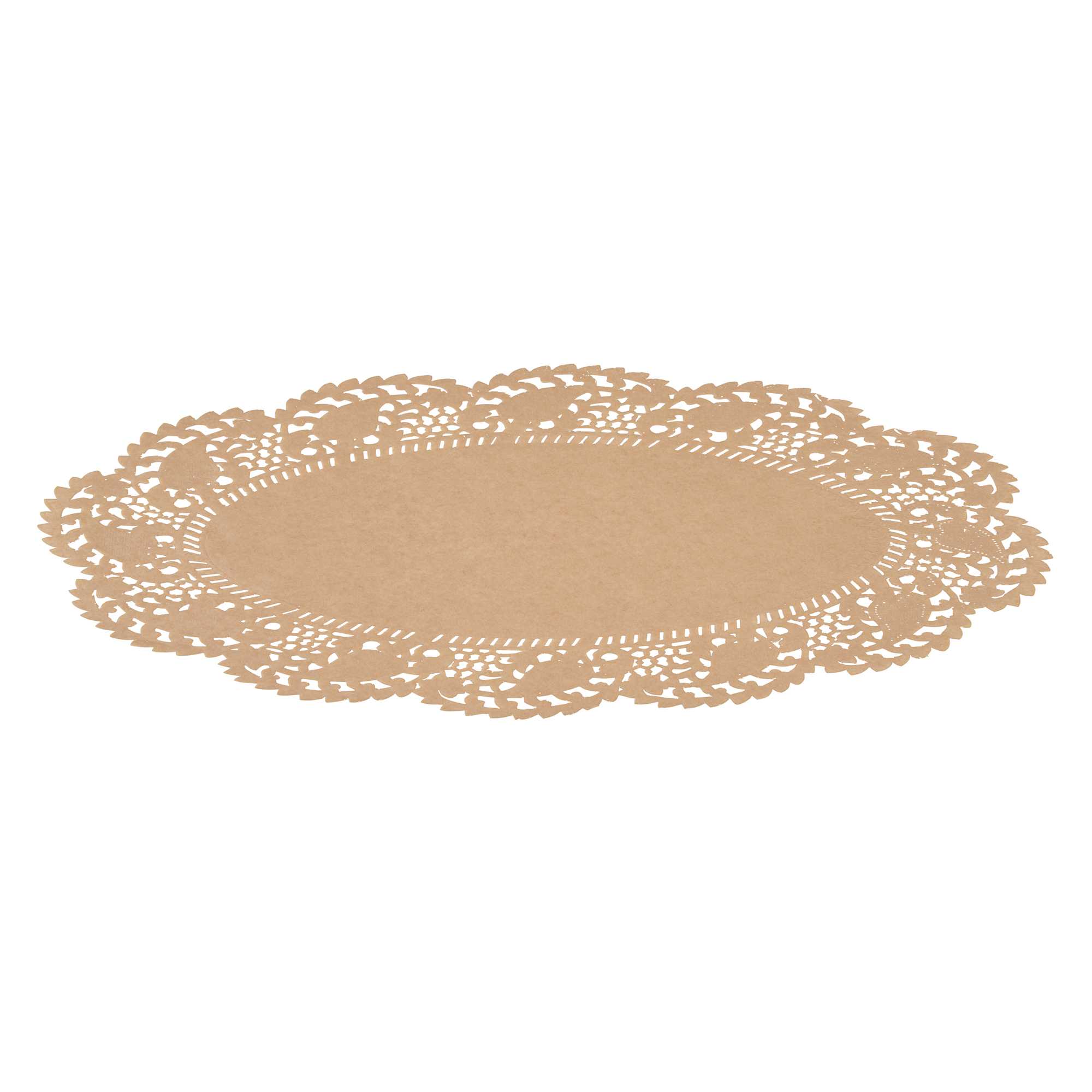 Pastry Tek Oval Kraft Paper Doilies - Lace - 12 1/2" x 8 1/2" - 4000 count box