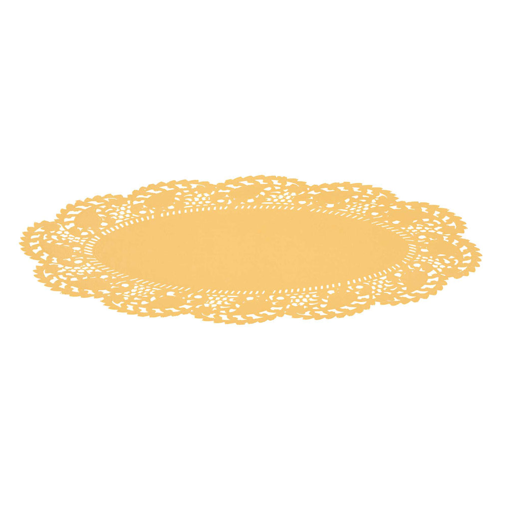 Pastry Tek Oval Orange Paper Doilies - Lace - 12 1/2" x 8 1/2" - 4000 count box