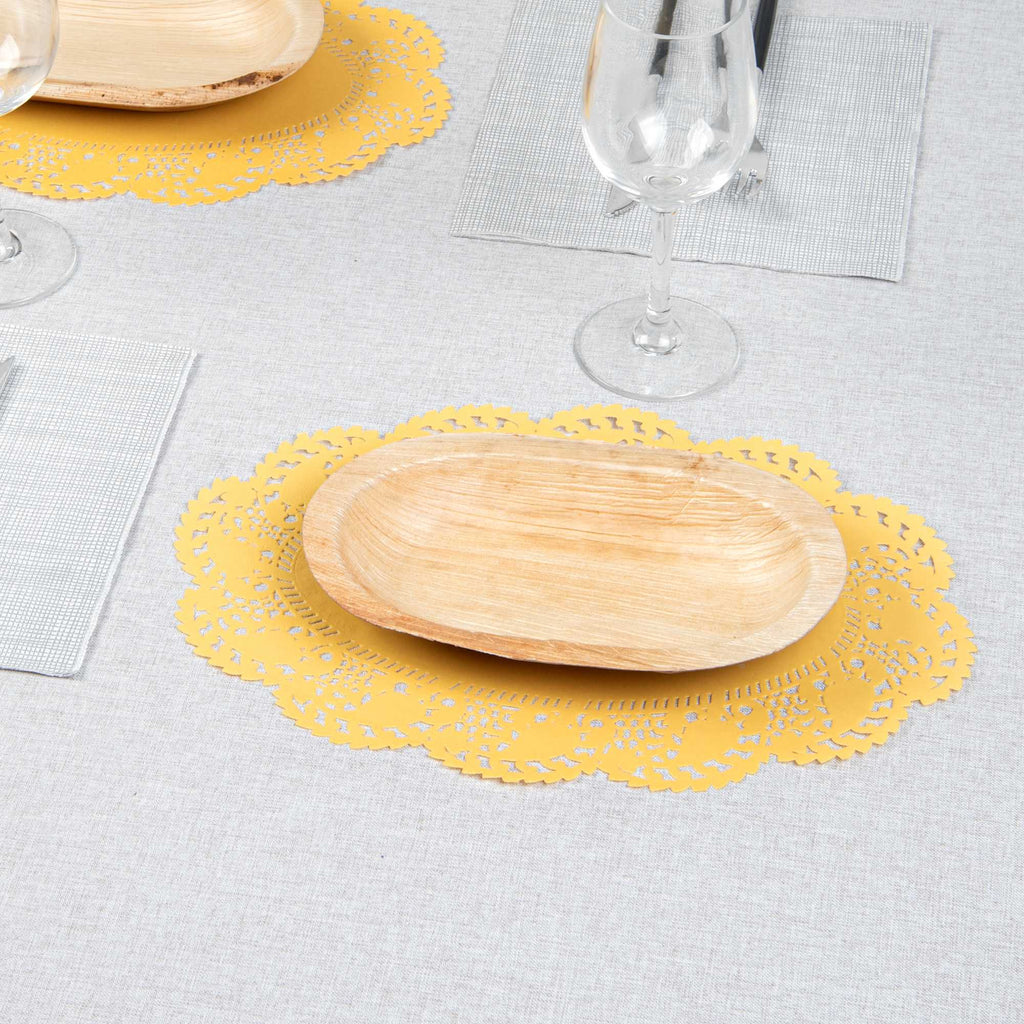 Pastry Tek Oval Orange Paper Doilies - Lace - 12 1/2" x 8 1/2" - 4000 count box