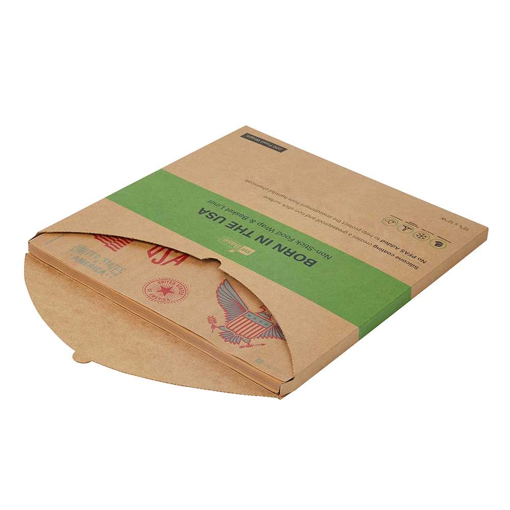 Chef 101 No PFAS Added Kraft Paper Food Wrap and Basket Liner - Born in the USA, Greaseproof, Compostable - 12" x 12" - 2000 count box