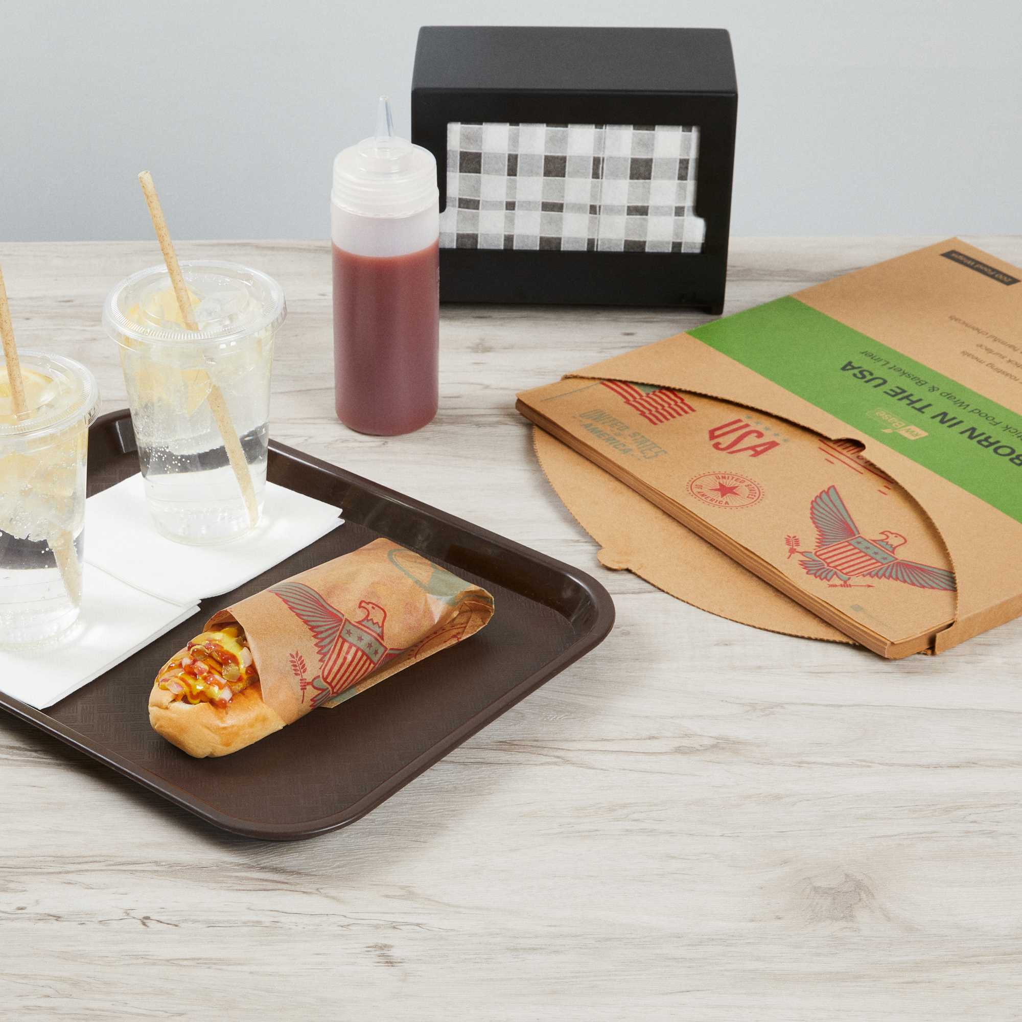 Chef 101 No PFAS Added Kraft Paper Food Wrap and Basket Liner - Born in the USA, Greaseproof, Compostable - 12" x 12" - 2000 count box