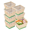 Sustain 17 oz Bamboo Paper Small Click Lock Container - with PLA Lining, Compostable - 4 1/4" x 3 1/4" x 2 3/4" - 200 count box