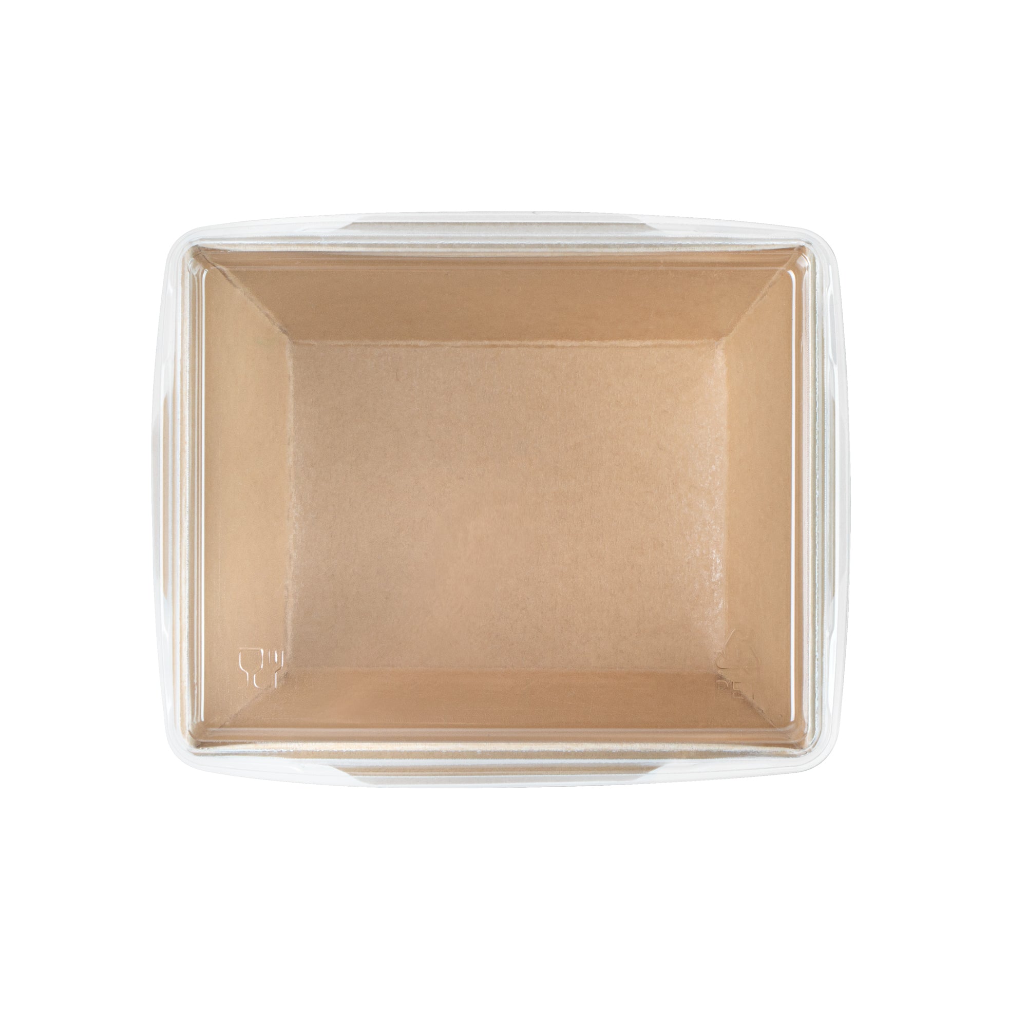 Sustain 17 oz Bamboo Paper Small Click Lock Container - with PLA Lining, Compostable - 4 1/4" x 3 1/4" x 2 3/4" - 50 count box