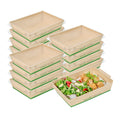 Sustain 34 oz Bamboo Paper Medium Click Lock Container - with PLA Lining, Compostable - 7 1/2" x 5 1/2" x 1 3/4" - 50 count box